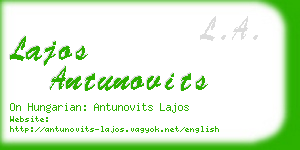 lajos antunovits business card